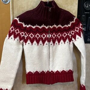 Abercrombie & Fitch Burgundy 100%lambsWool Sweater